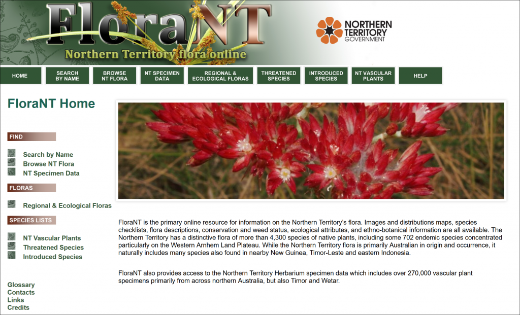 FloraNT Northern Territory Flora Online