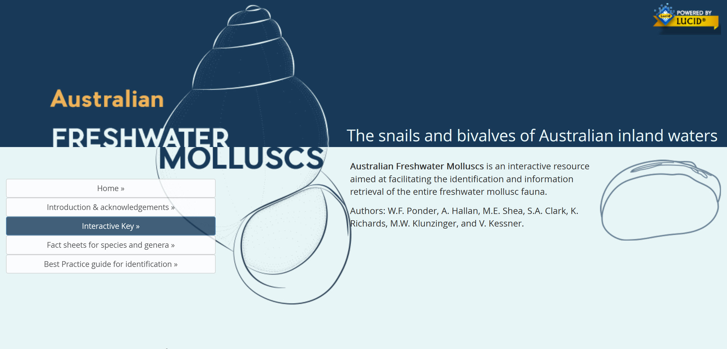 Australian Freshwater Molluscs website Book Cover